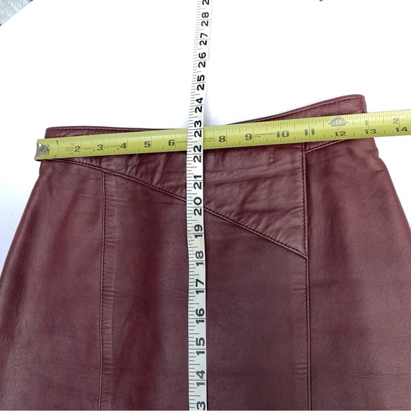 Vintage Brown Leather Pencil Skirt 6 - Picture 6 of 13